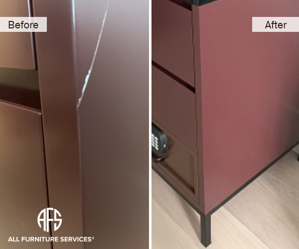 furniture metal lacquer scratch damage chip repair blendin finish